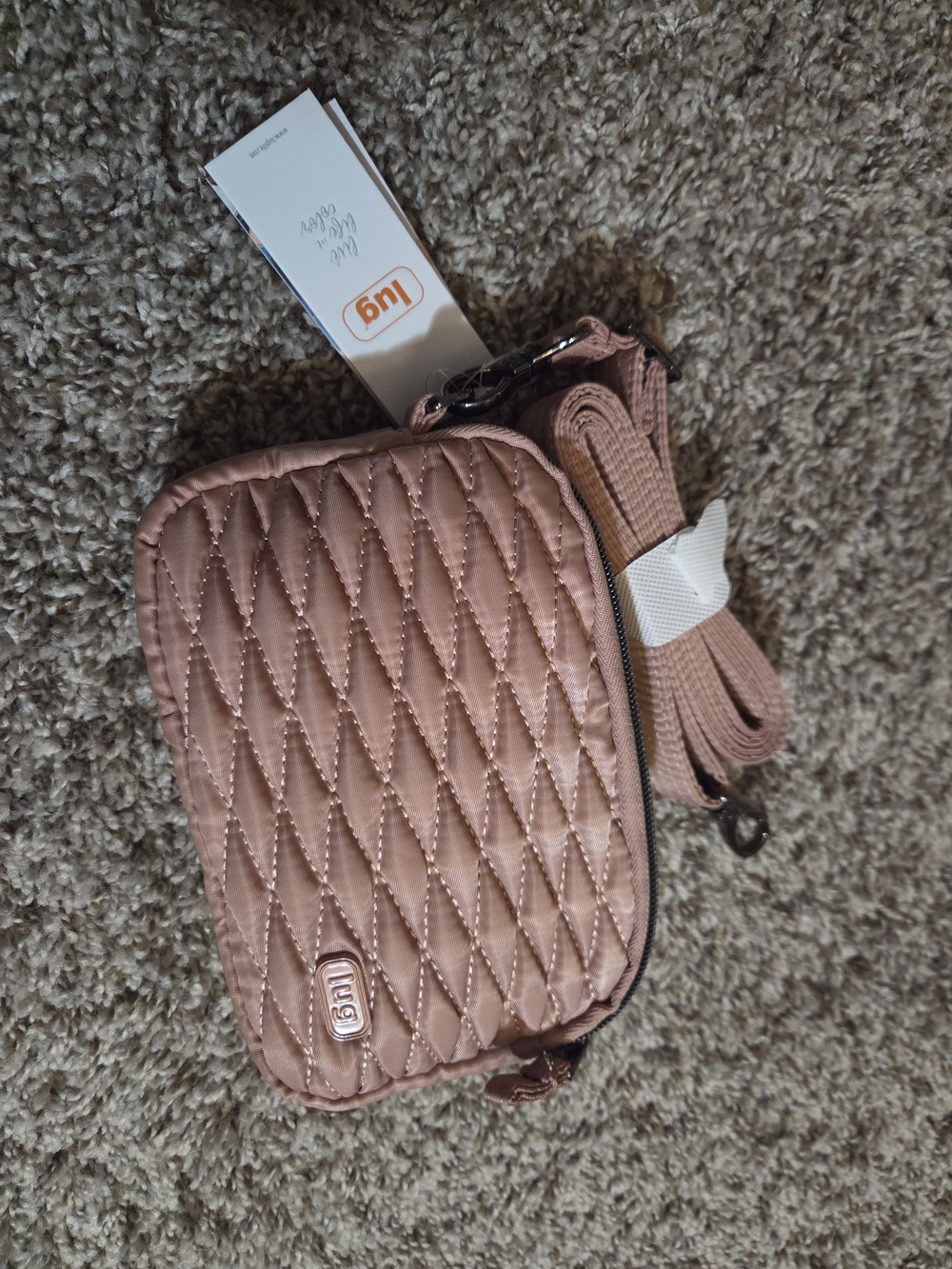 lug Quilted Convertible Bag in Blush Pink